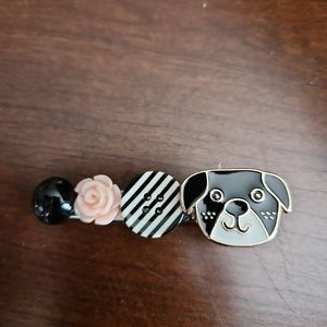 🐶 Black & Cream Doggy hairclip 🐶